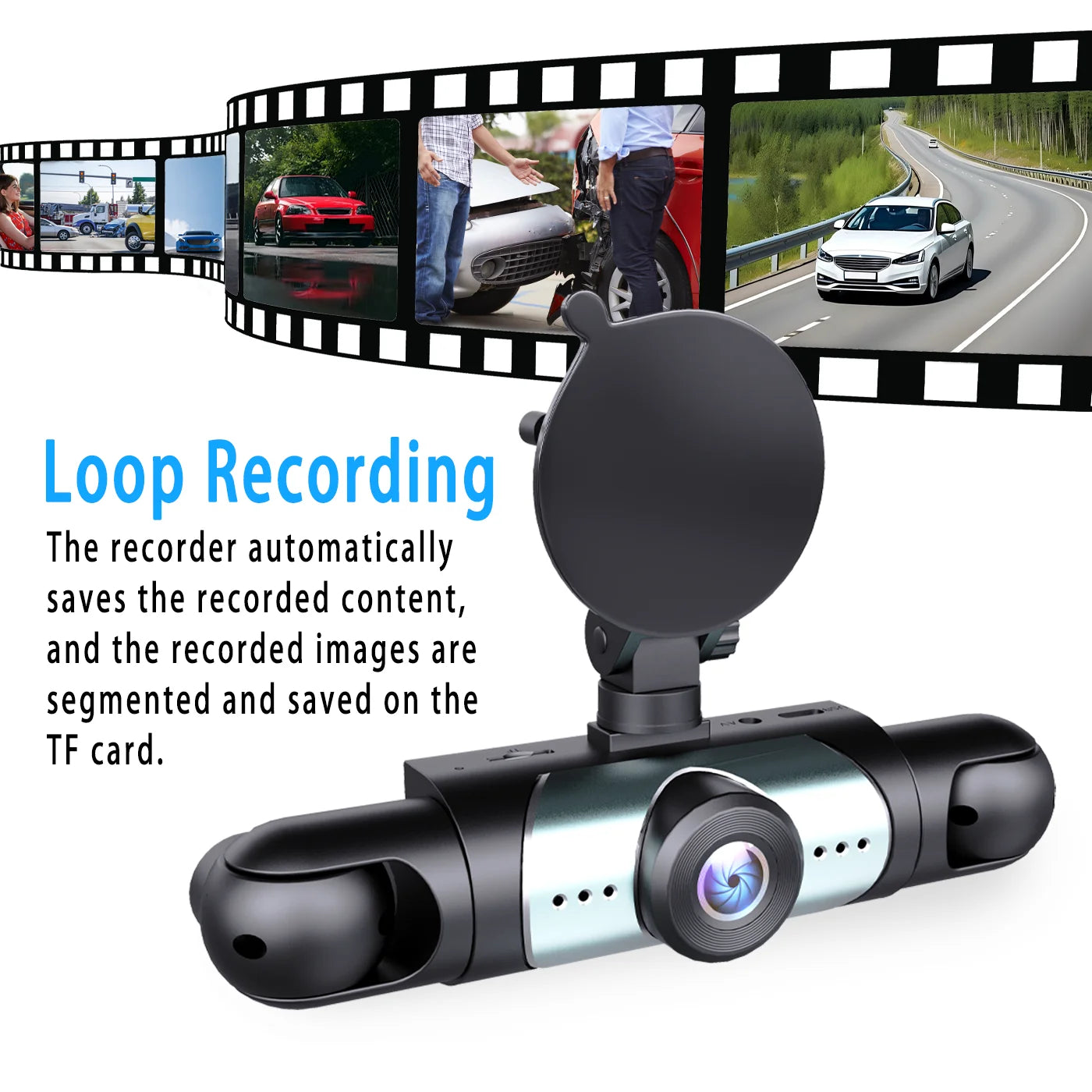Hoemyer 1080P 4 Channel Car DVR With Night Vision Display