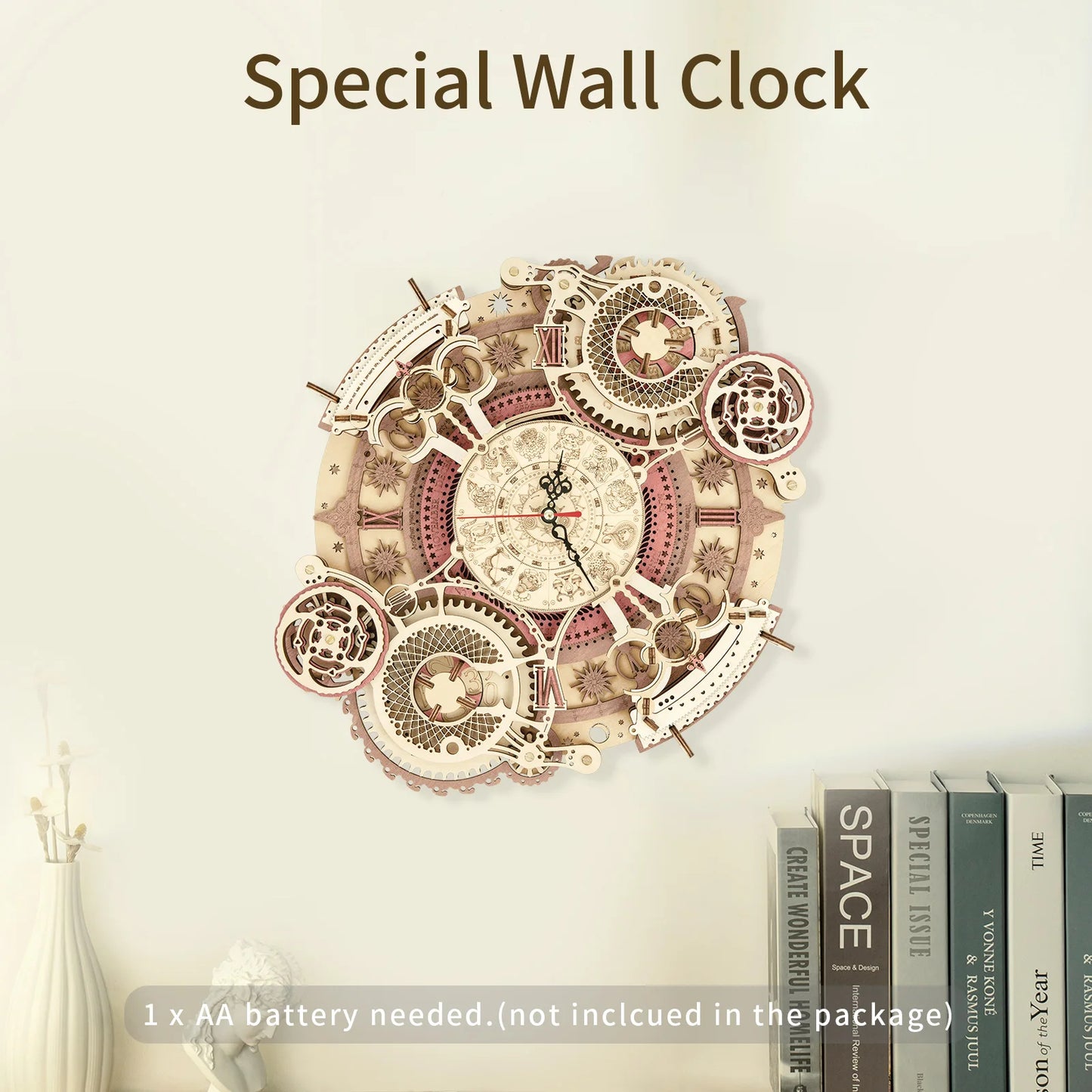 Robotime Steampunk 3D Wooden Clock Kit Diy Wall Decor Gift