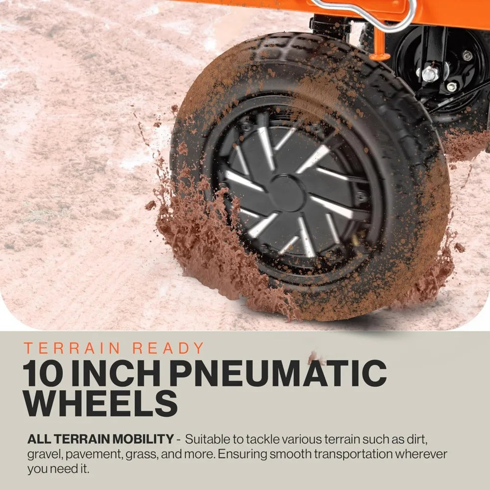 Electric Assist Garden Cart With All Terrain Wheels