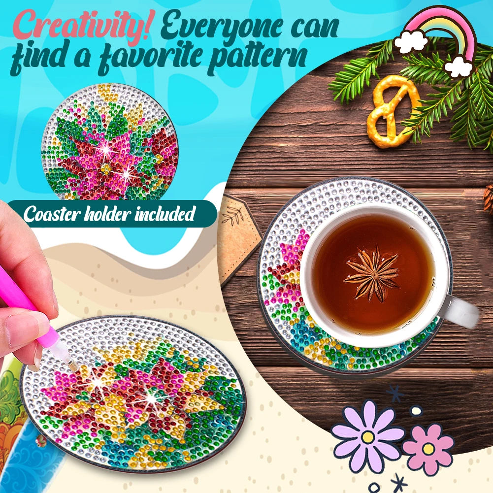 Frame Diamond Painting Coaster Kit Sunflower Mandala Set