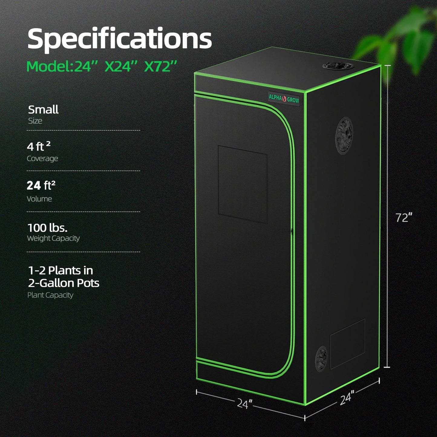 AlphaGrow Reflective Mylar Grow Tent For Hydroponics