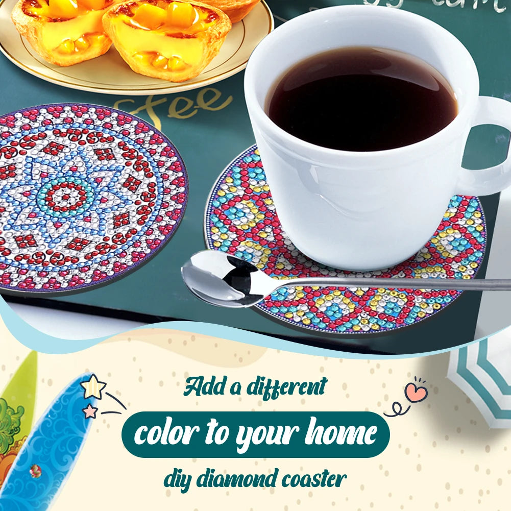 Frame Diamond Painting Coaster Kit Sunflower Mandala Set
