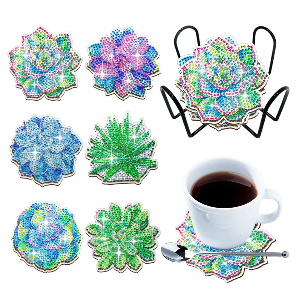 Frame Diamond Painting Coaster Kit Sunflower Mandala Set