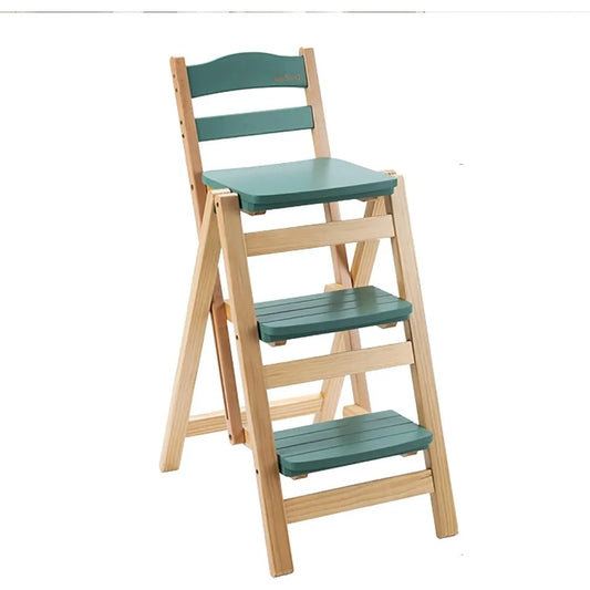 Chengwei Foldable Wood Bar Stool 3 Step Indoor Ladder