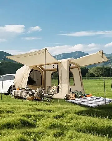 Building Inflatable SUV Camper Tent Two in One Quick Setup