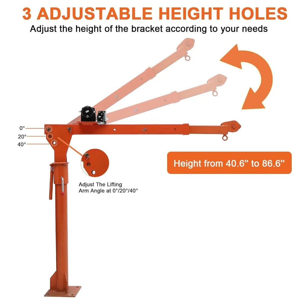 HiMISSH Truck Crane Hoist Winch 1100LB Electric Dolly