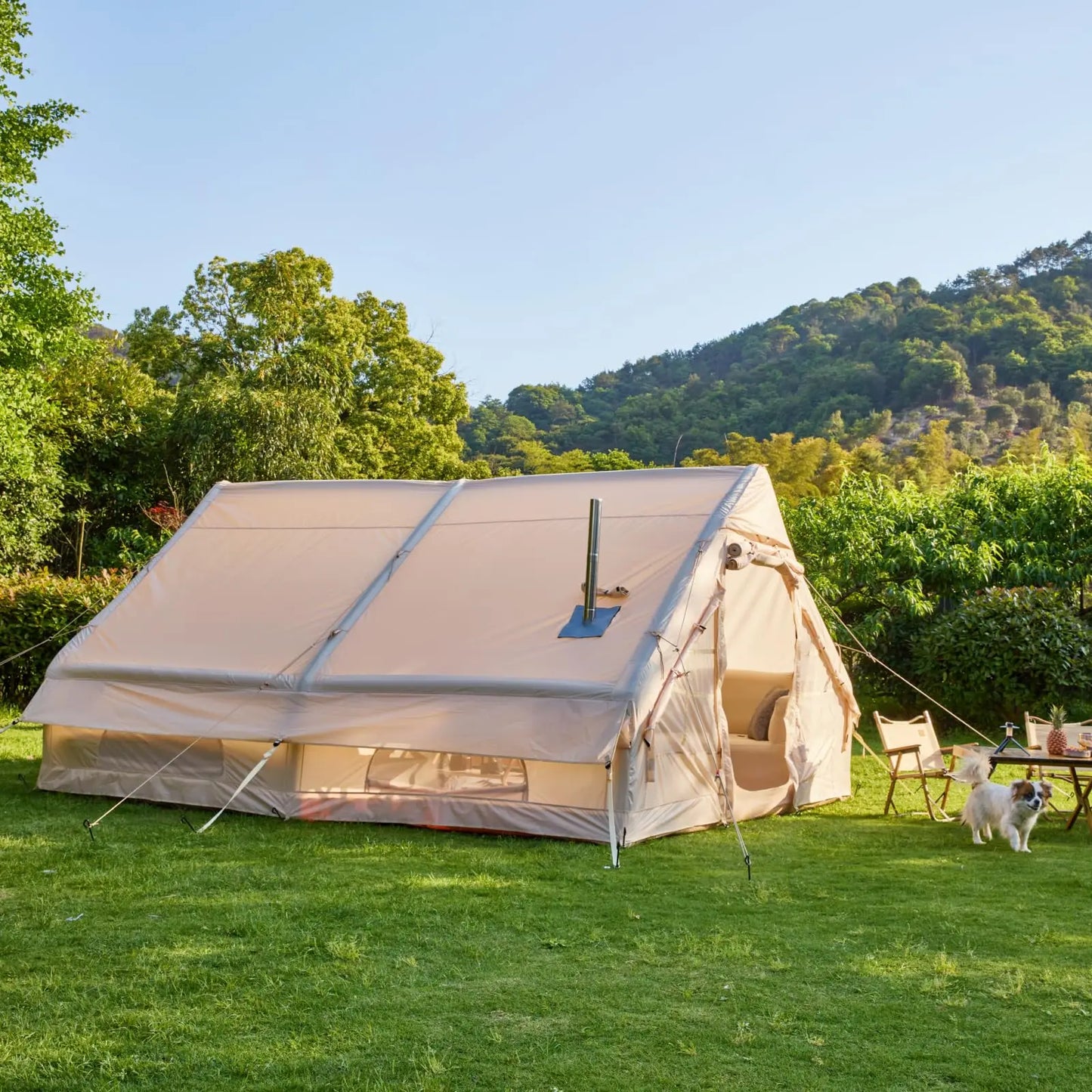 SENLEETO Inflatable Camping Tent Glamping 4 Season Shelter