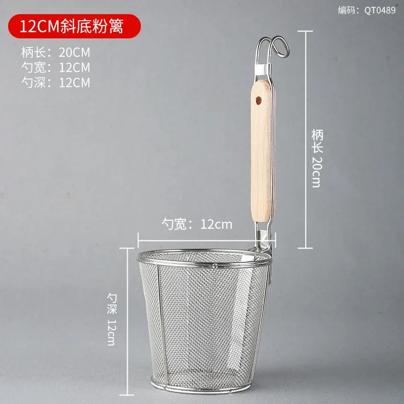 CZSAE Stainless Steel Colander With Wooden Handle Strainer