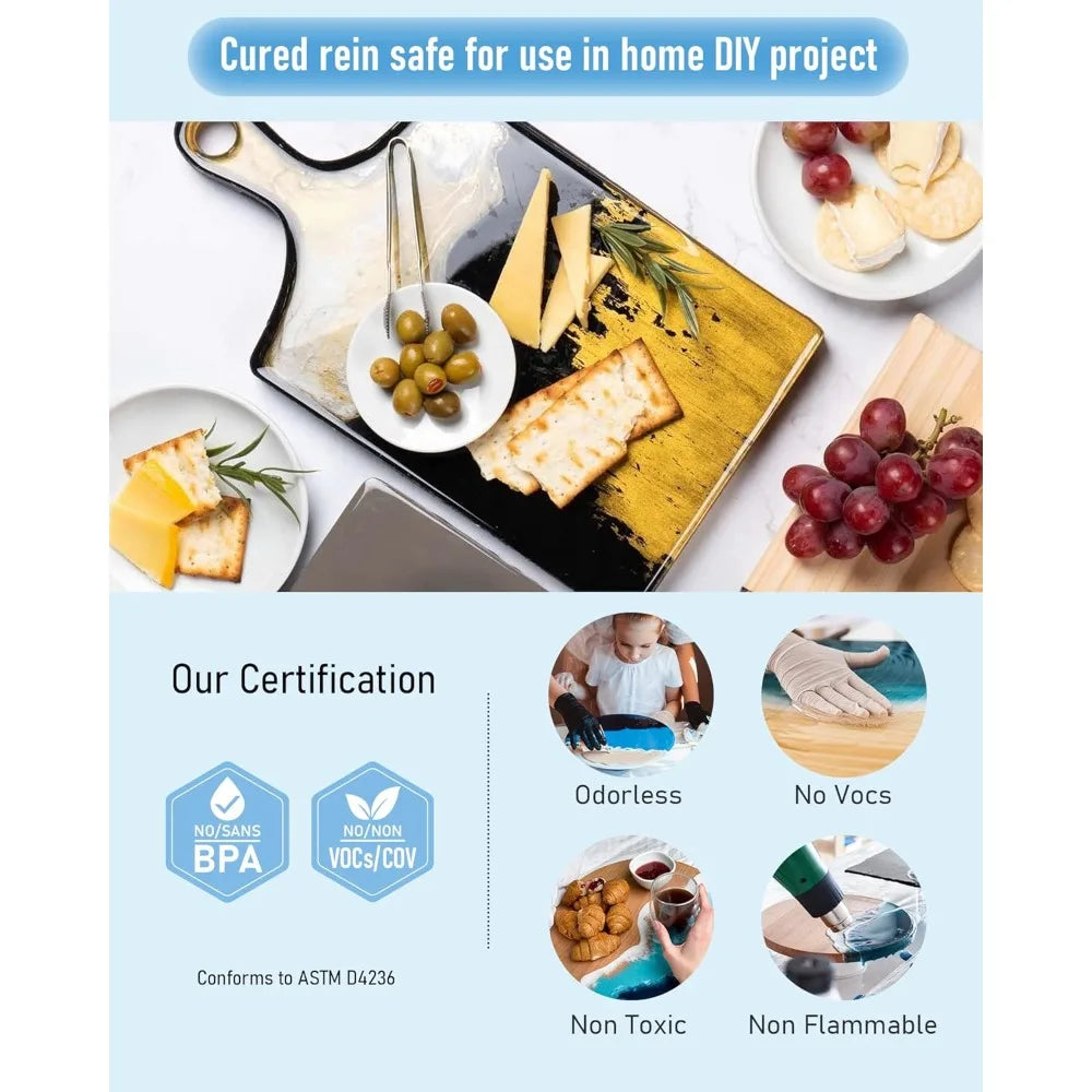 Crystal Clear Epoxy Resin Kit High Gloss Bubbles Free Art