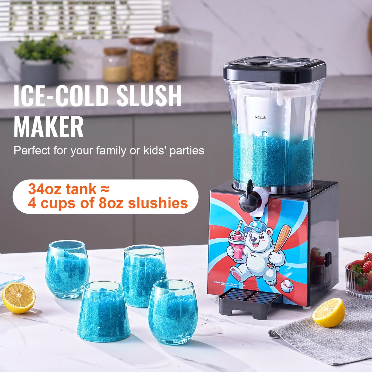 VEVOR Slushy Machine for Home Frozen Drinks and Smoothies