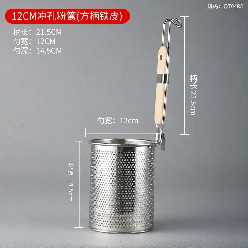 CZSAE Stainless Steel Colander With Wooden Handle Strainer