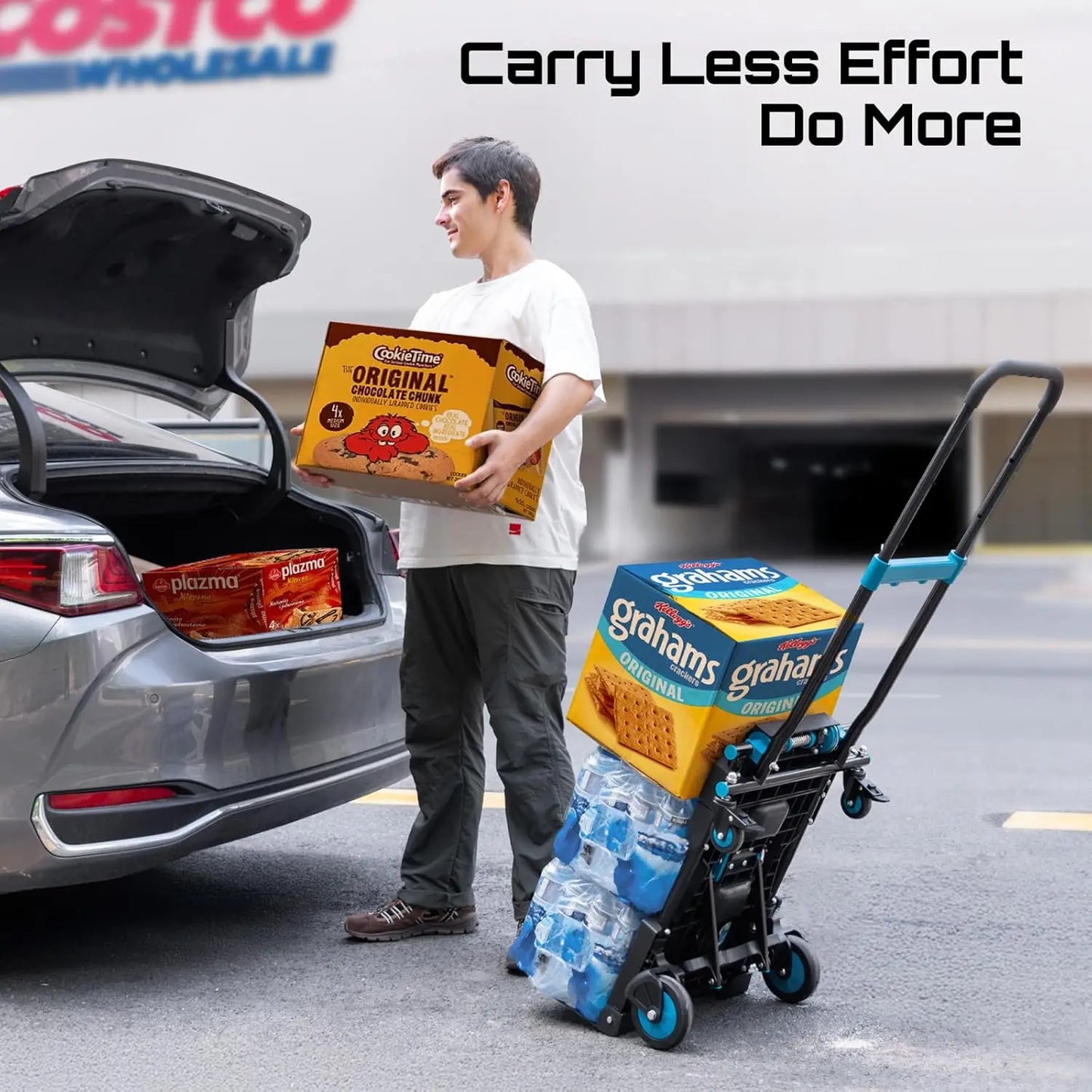 Seesii Folding Hand Truck Dolly 150KG TPR Wheels Heavy Duty