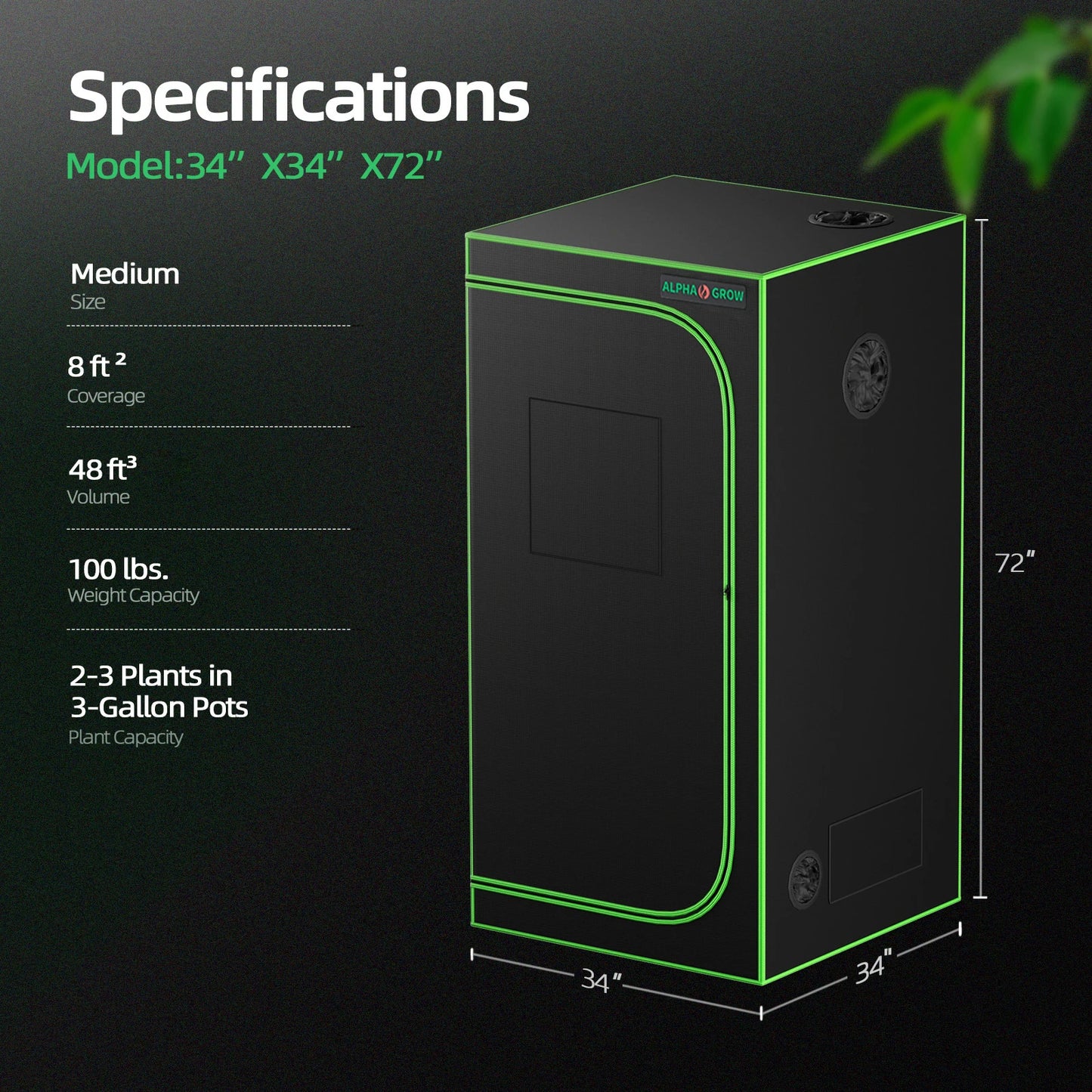 AlphaGrow Reflective Mylar Grow Tent For Hydroponics