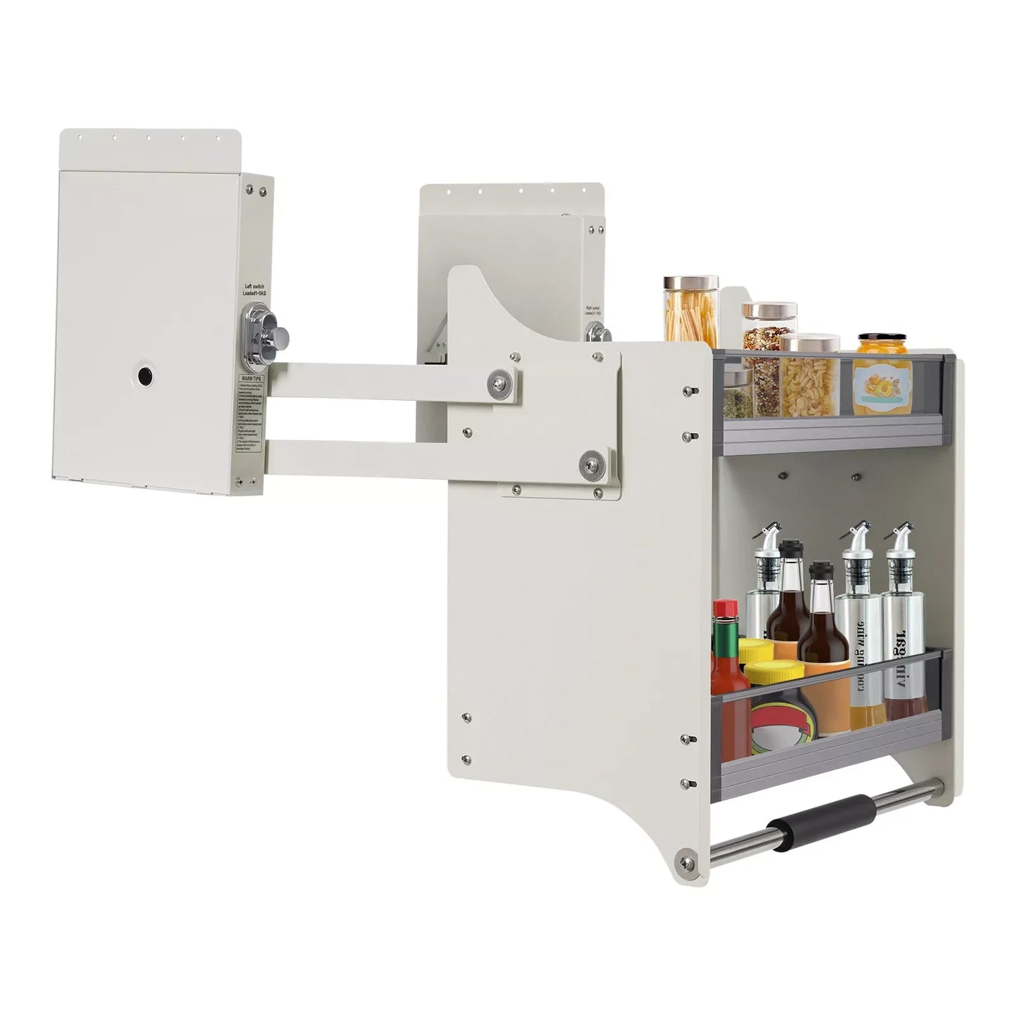 Two Tier Kitchen Pull Down Shelf Upper Cabinet Organizer