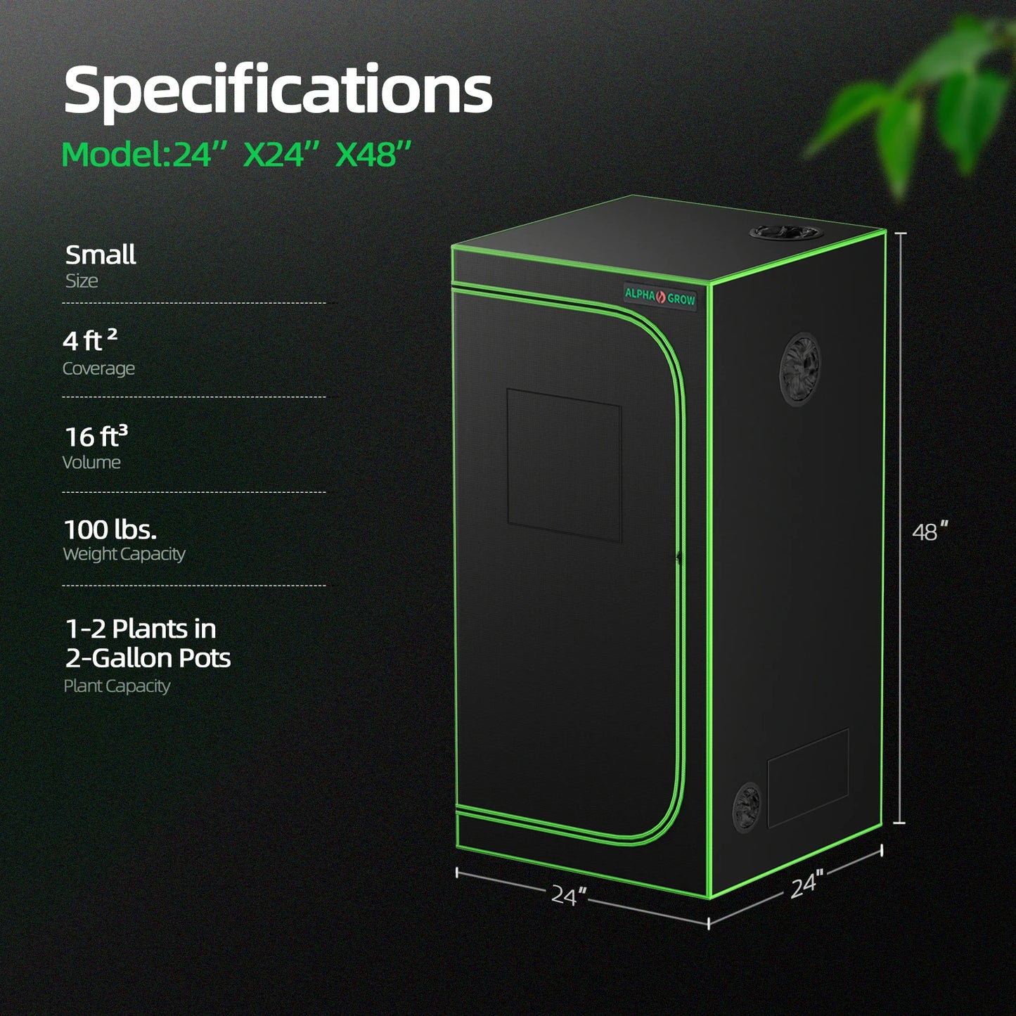 AlphaGrow Reflective Mylar Grow Tent For Hydroponics