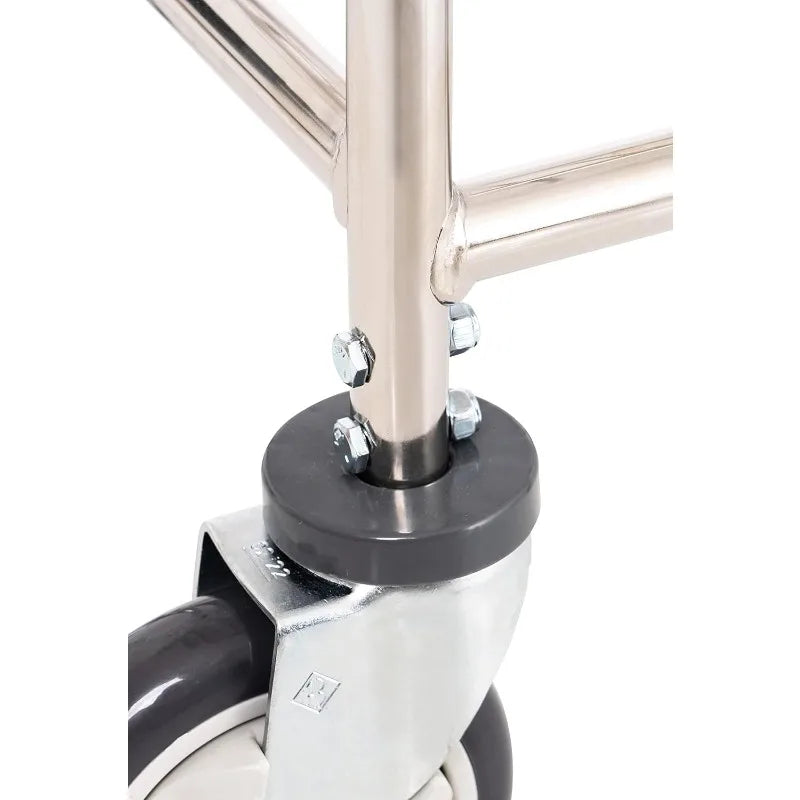 XMSJ Heavy Duty Wire Laundry Cart With Double Pole Rack