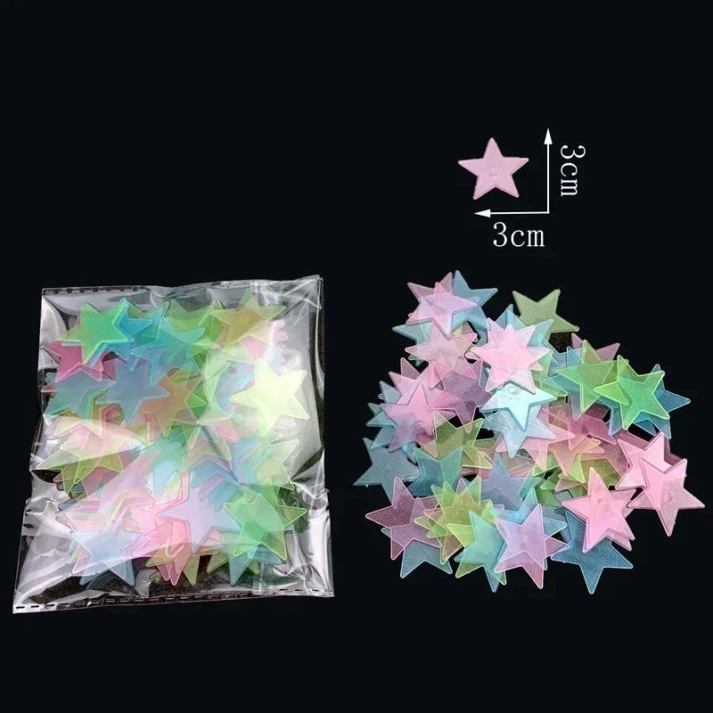 Glow In The Dark Star Wall Stickers Luminous 3D Decor