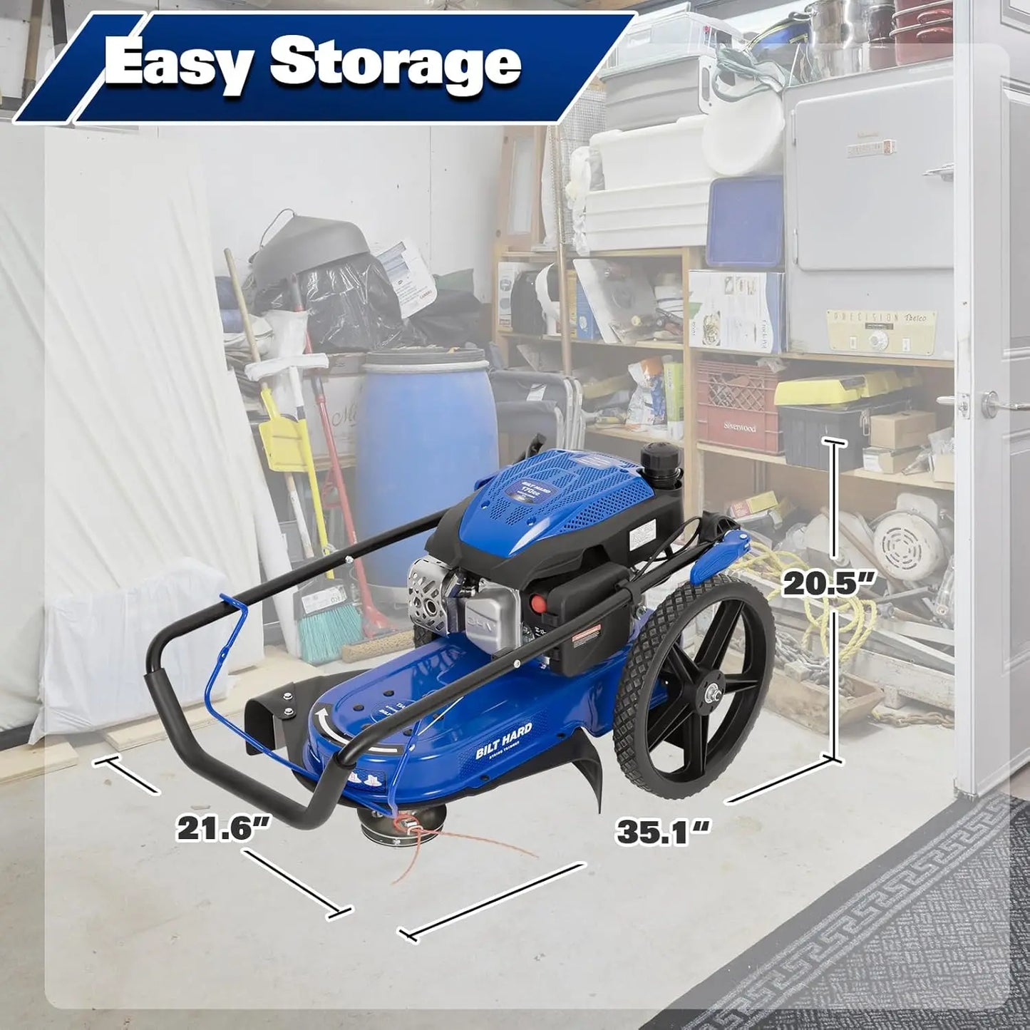 XMSJ Walk Behind String Trimmer 170cc Gas Lawn Mower