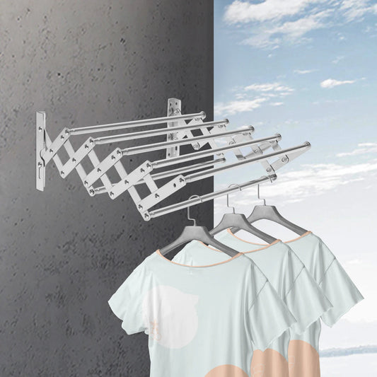 Retractable Clothes Hanger Rack Adjustable Wall Mounted