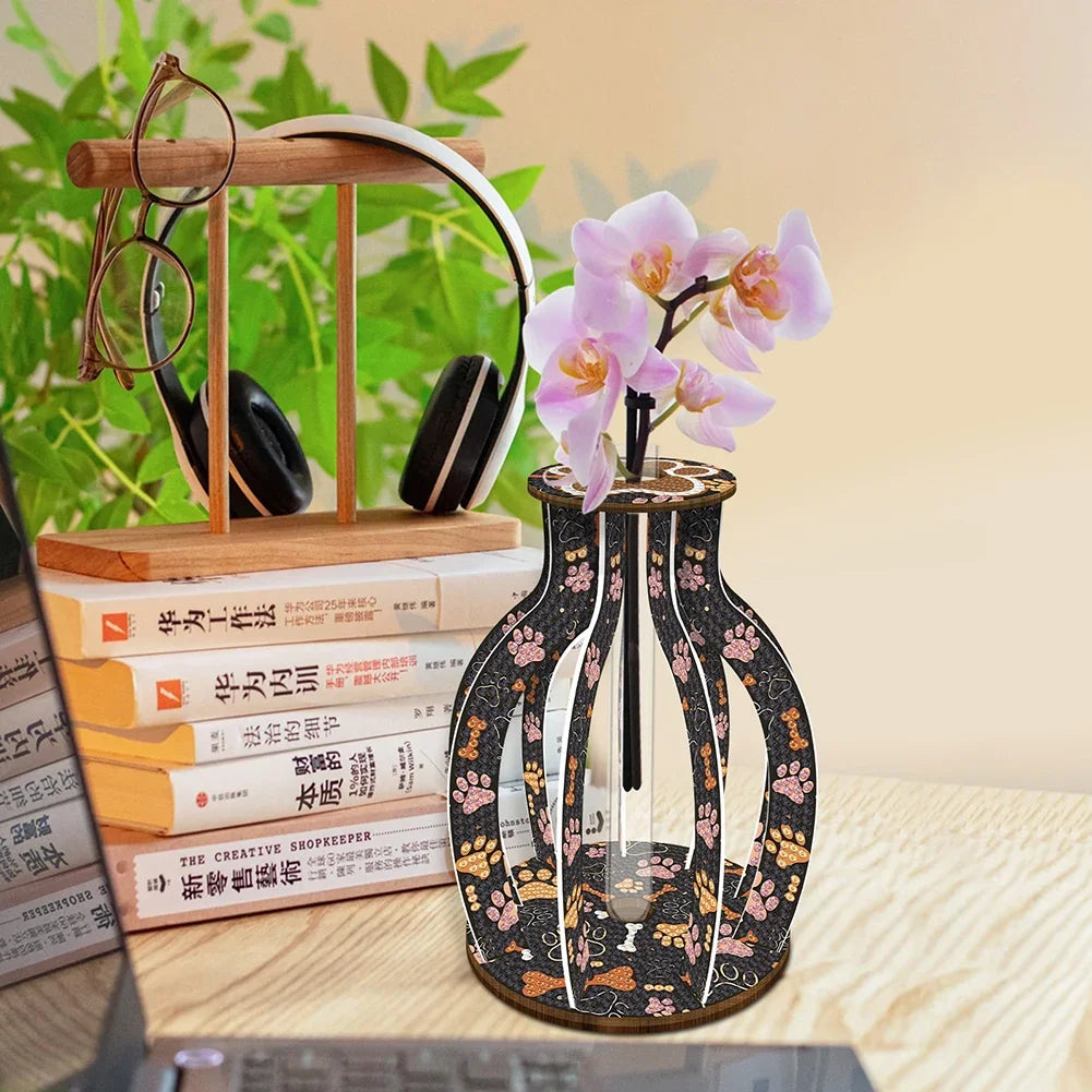 Alloet Wooden Diamond Mosaic Vase Kit For Beginners