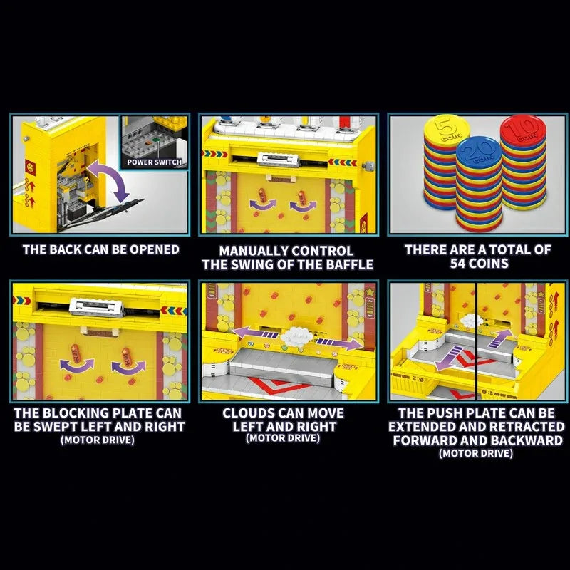 Barweer MOC Coin Pusher Building Blocks Toy Gift Set