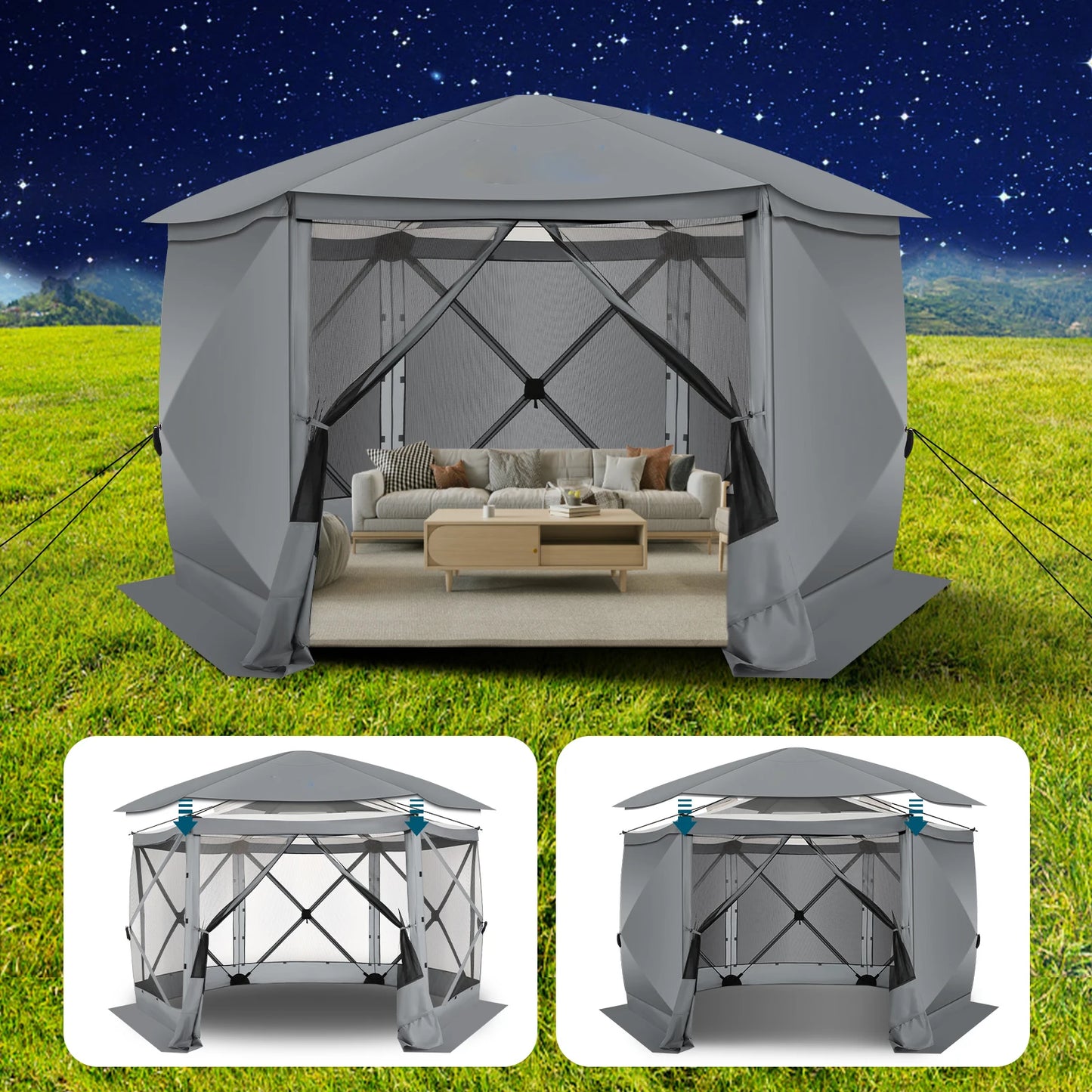 COBIZI Pop Up Gazebo Screen Tent For Outdoor Camping