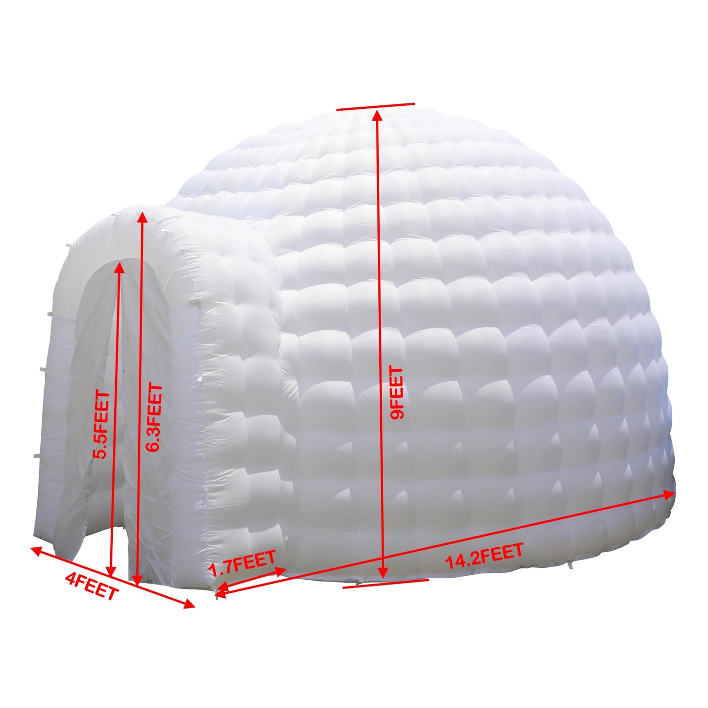 Building Igloo Dome Tent With Led Light And Blower