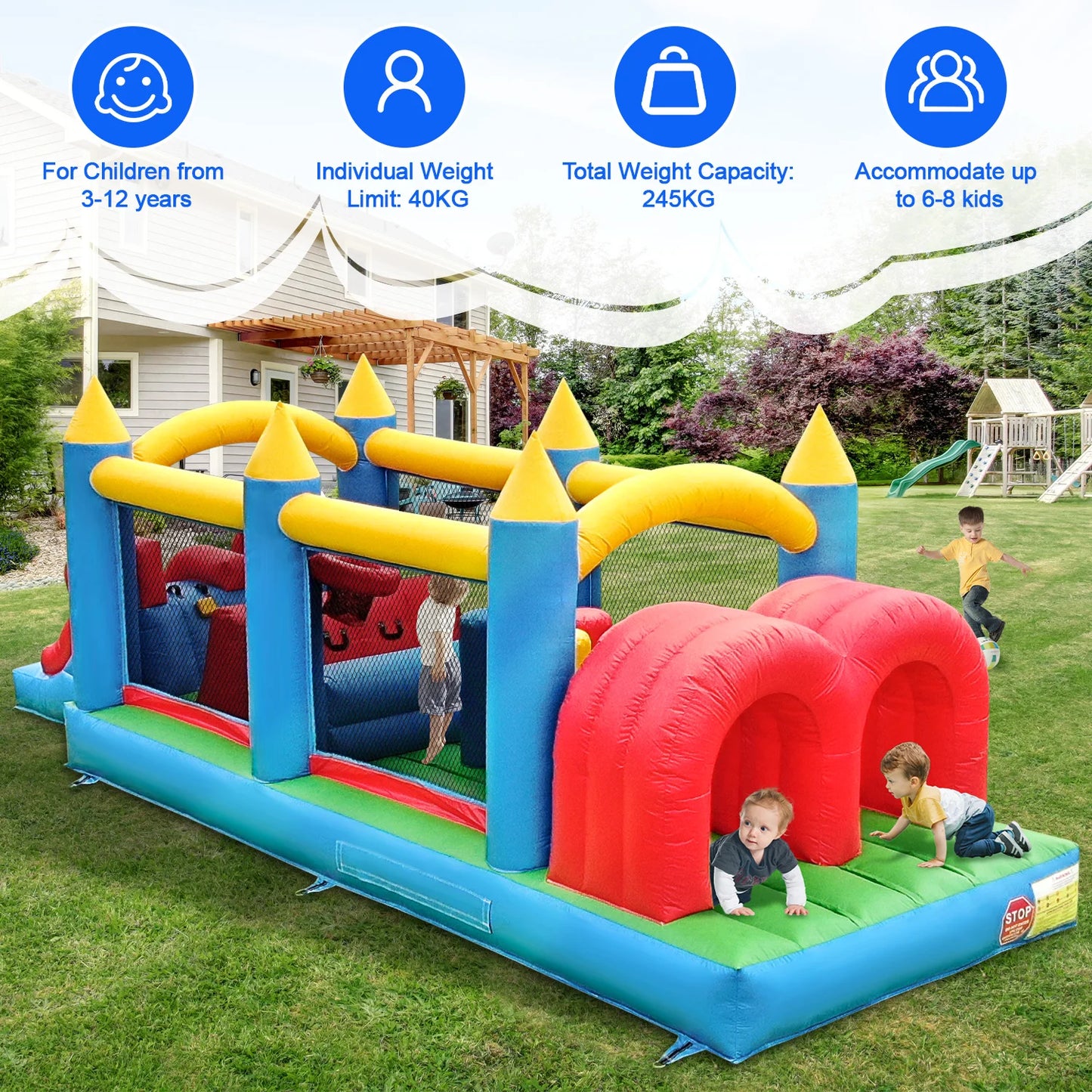 King Inflatable Macaroon PVC Water Slides Ball Pool Outdoor