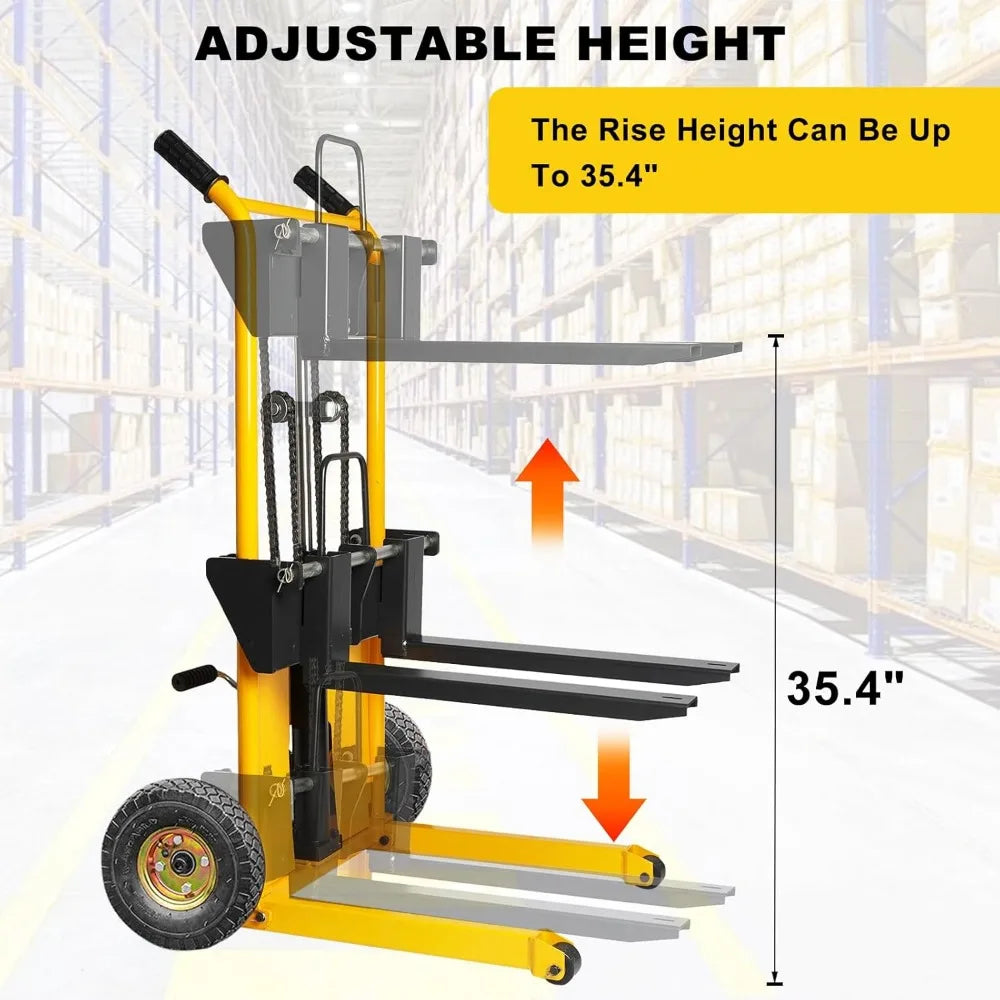 Lift Winch Stacker Pallet Truck Trolley Lift Table 440 Lbs