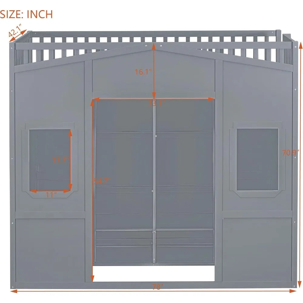 Harper And Bright Designs Loft Bed With Wardrobe And Ladder