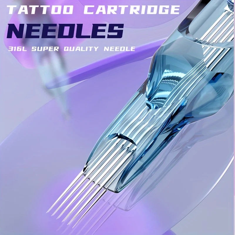 50 Pcs Disposable Tattoo Cartridge Needle Set Round Liner