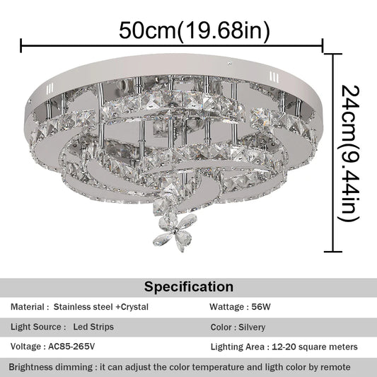 VETRULUS Modern Crystal Chandelier LED Pendant Light