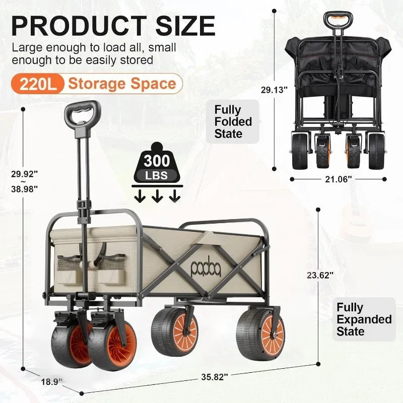 Hign-concerned All Terrain Folding Collapsible Garden Wagon