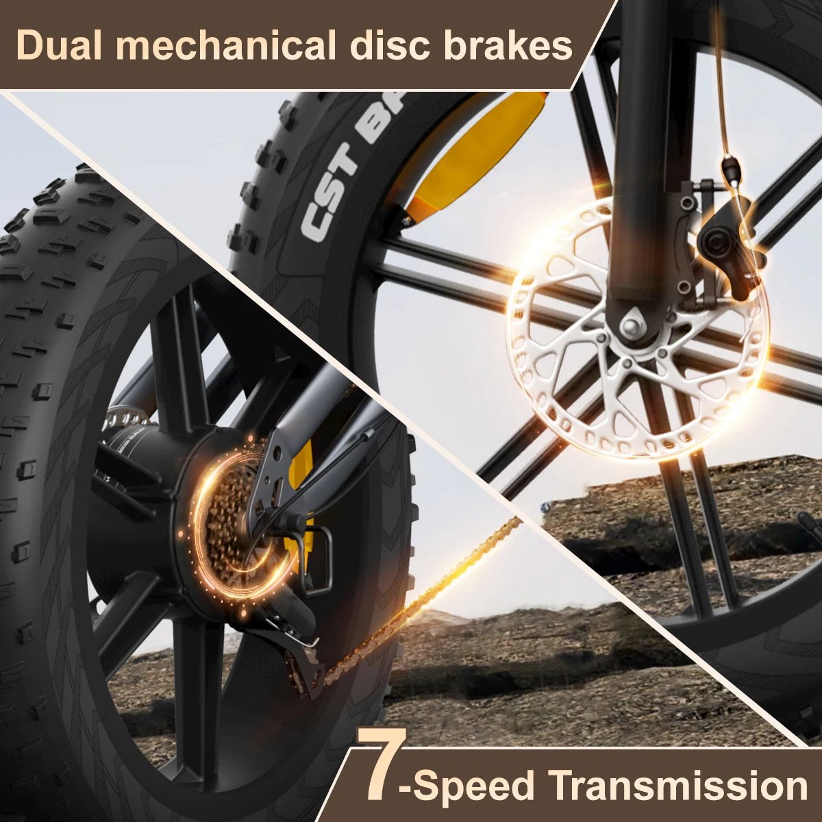 JANSNO X50 Fat Tire Electric Mountain Bike 48V 17Ah