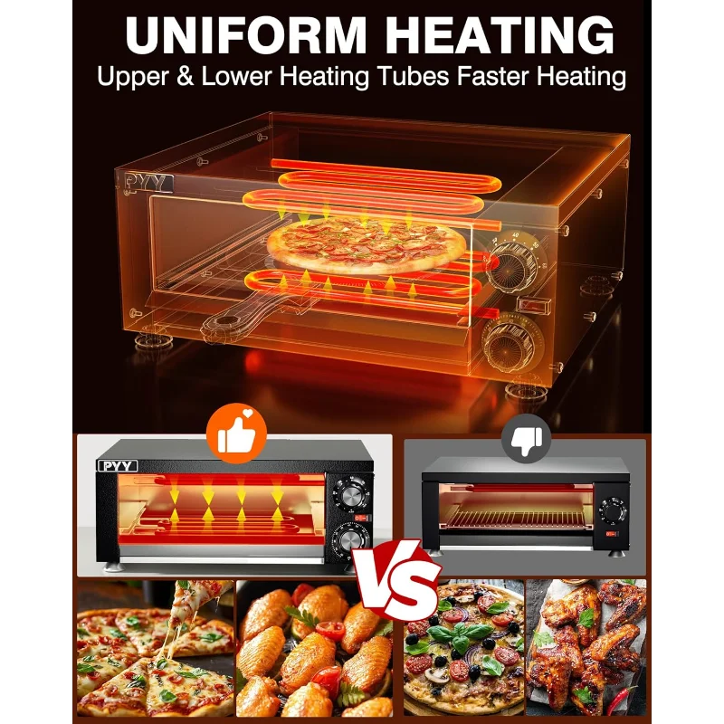 XMSJ PYY Electric Pizza Oven Stainless Steel Countertop