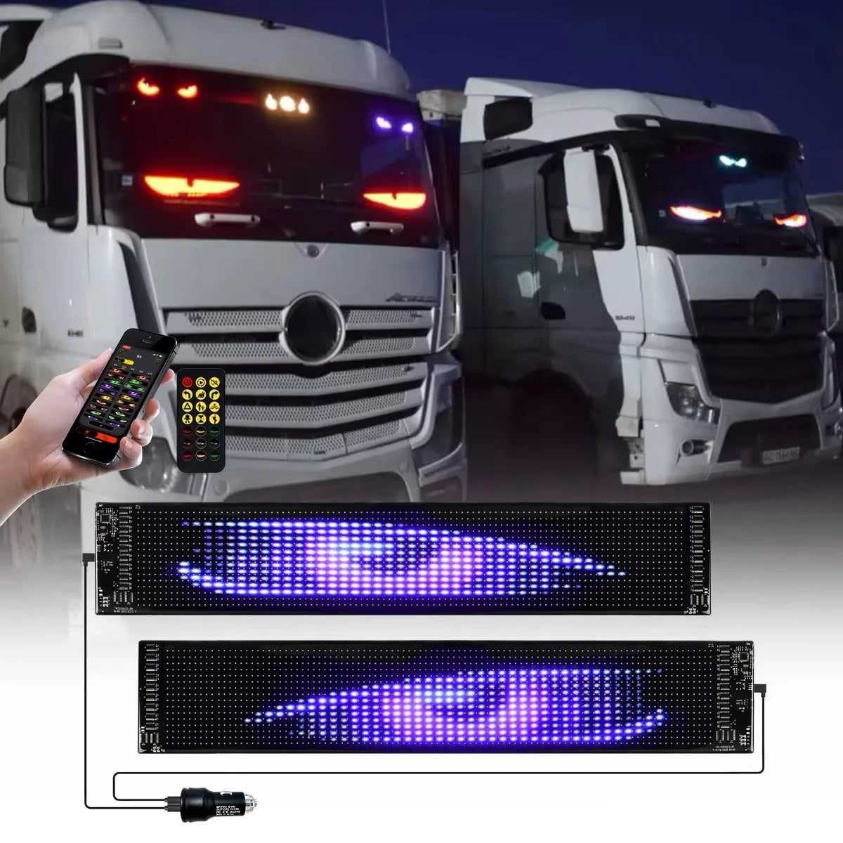 LED Car Sign Pixel Matrix Panel DIY Bluetooth App Control