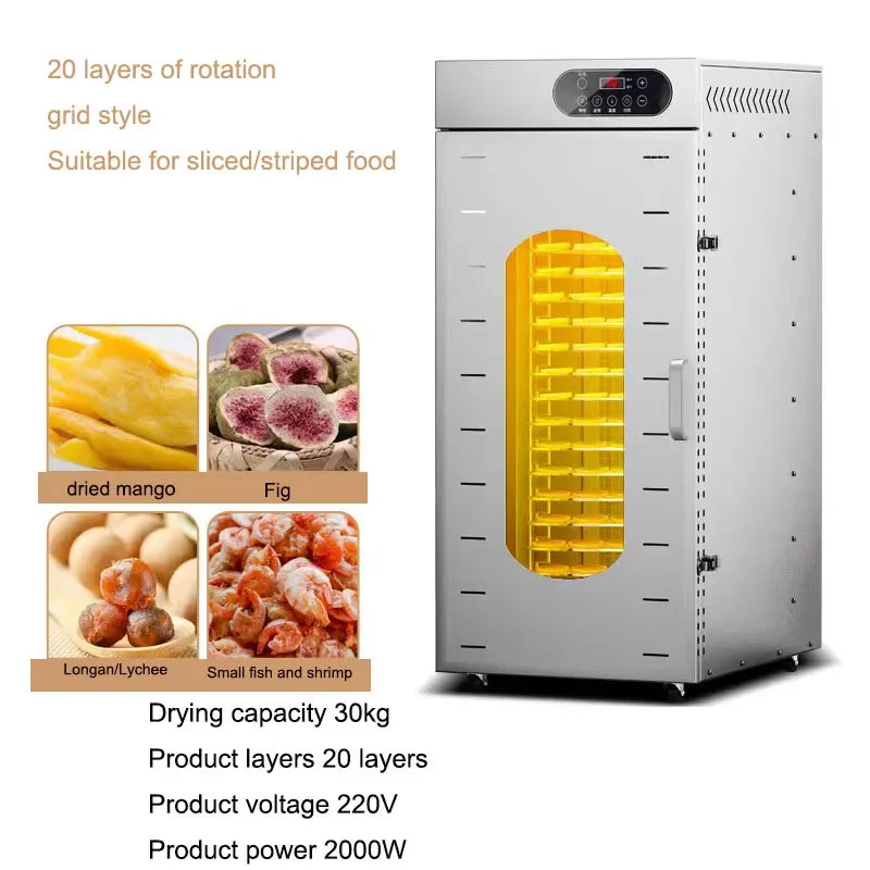 YunlinLi 2000W 20Layer Dehydrator For Fruits And Vegetables