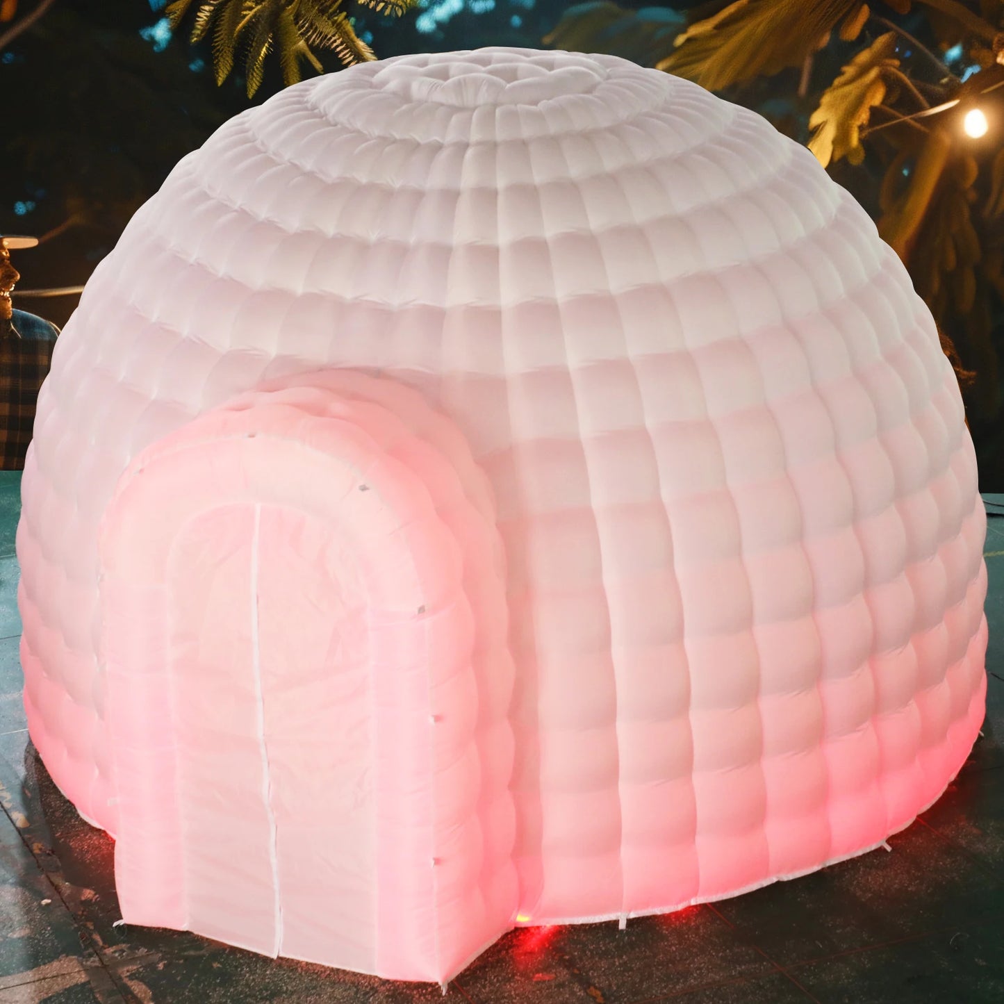 Building Igloo Dome Tent With Led Light And Blower