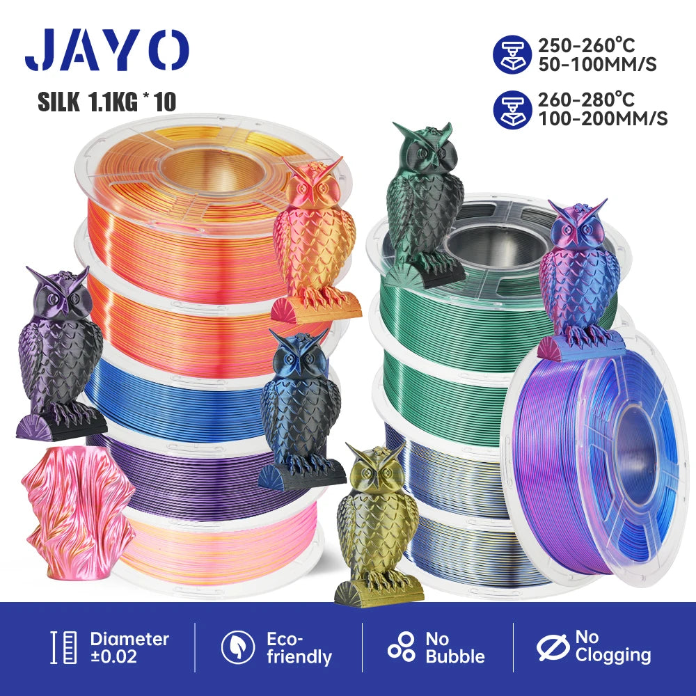 JAYO PLA Plus Filament 10 Rolls High Speed Matte 3D