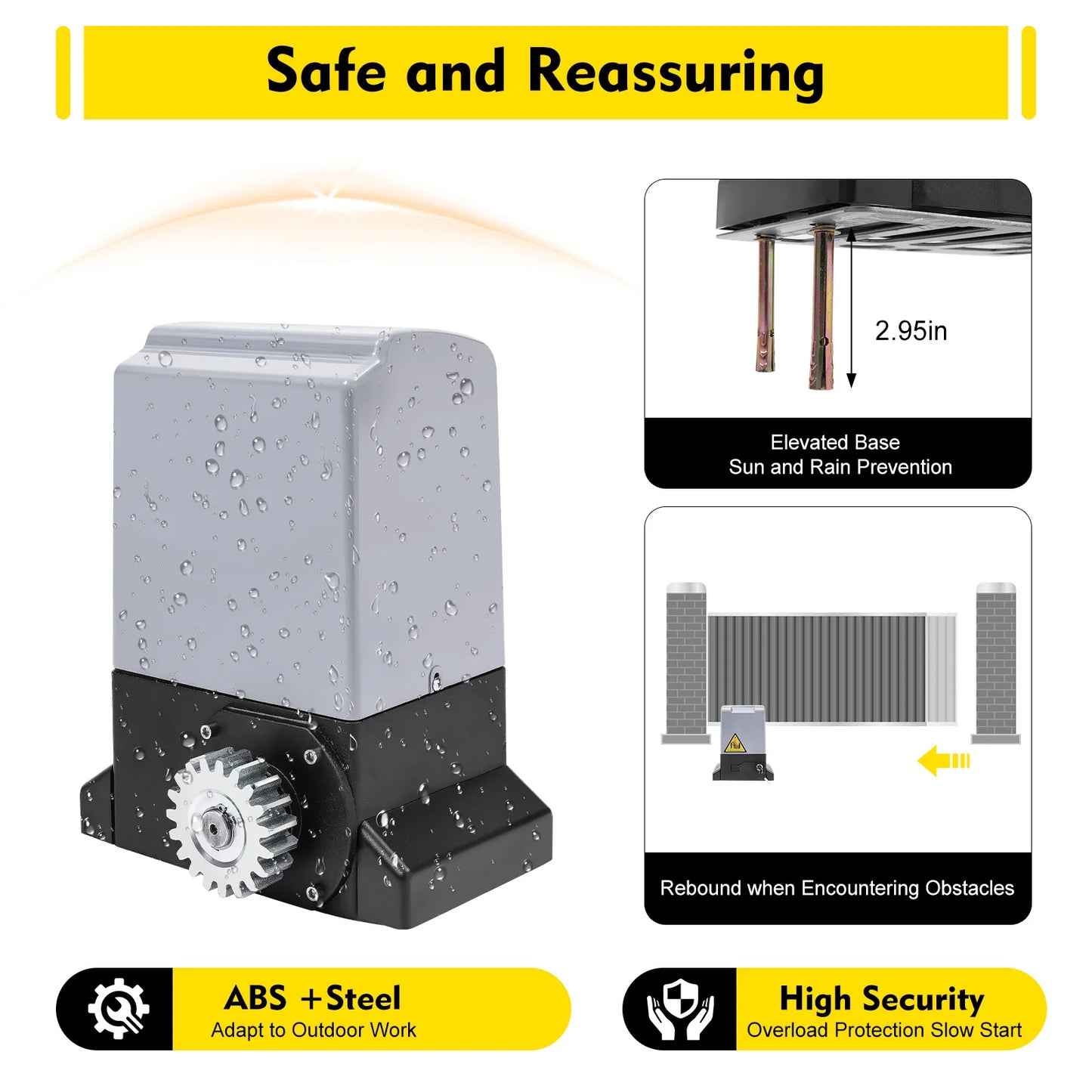 Automatic Sliding Gate Opener Electric Motor Waterproof