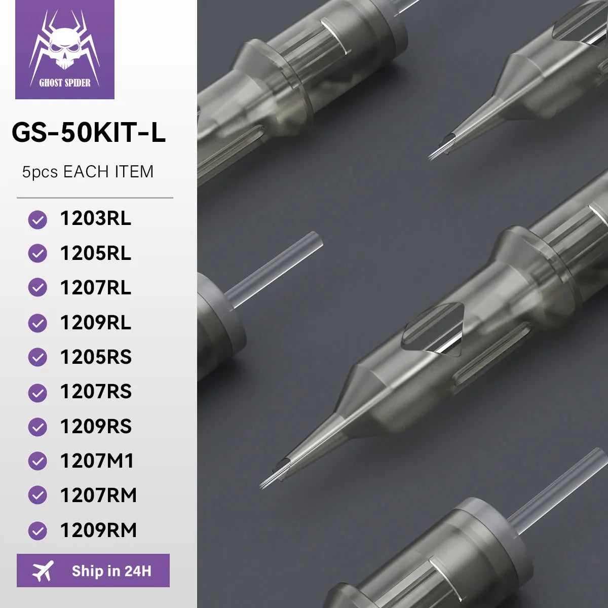 Sterilized Mixed Tattoo Needle Cartridges 50 Pcs Disposable