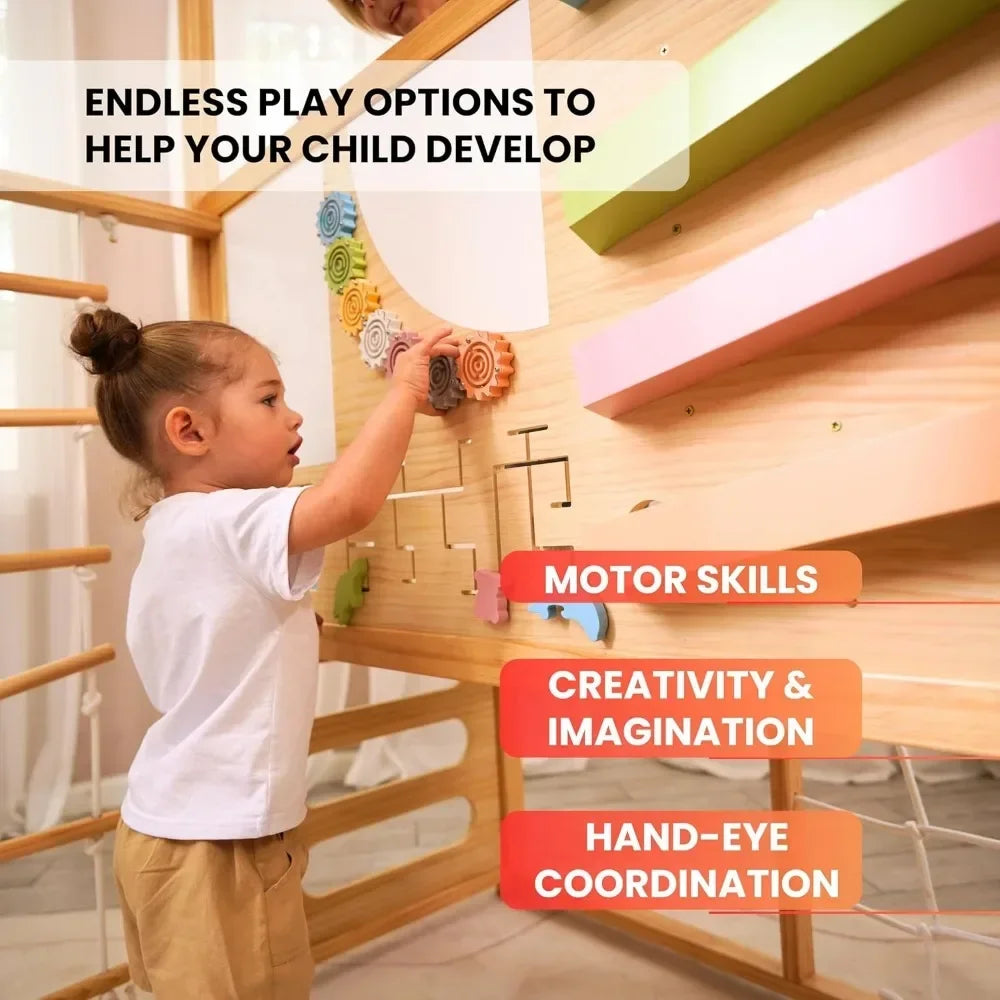 Alpine Wooden Jungle Gym Indoor Swing For Toddlers And Children