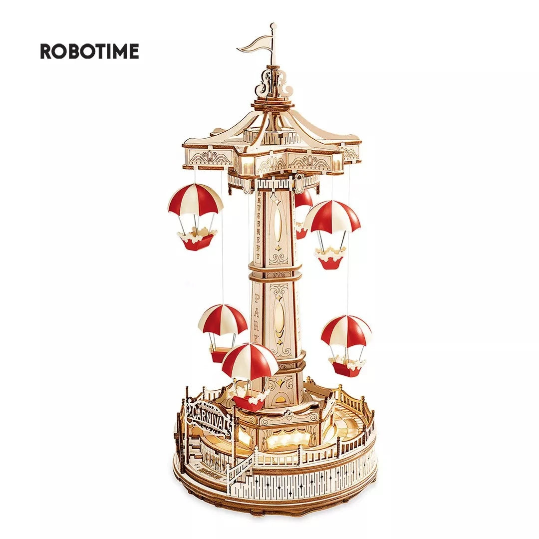 Robotime ROKR Parachute Tower DIY Music Box Amusement Puzzle