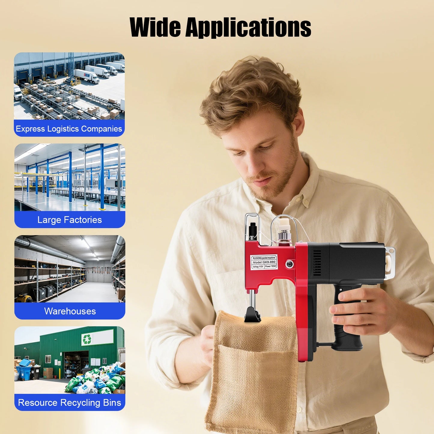 110V Portable Electric Stitching Machine For Leather Canvas