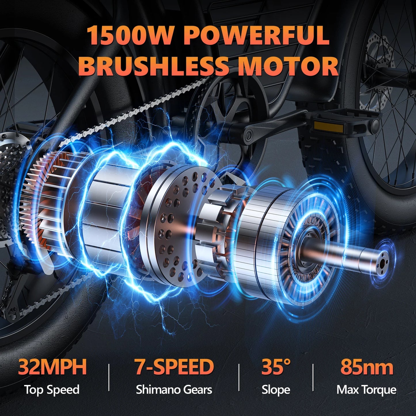 Kickwey K7 Electric Bike 1500W 48V Fat Tire Mountain