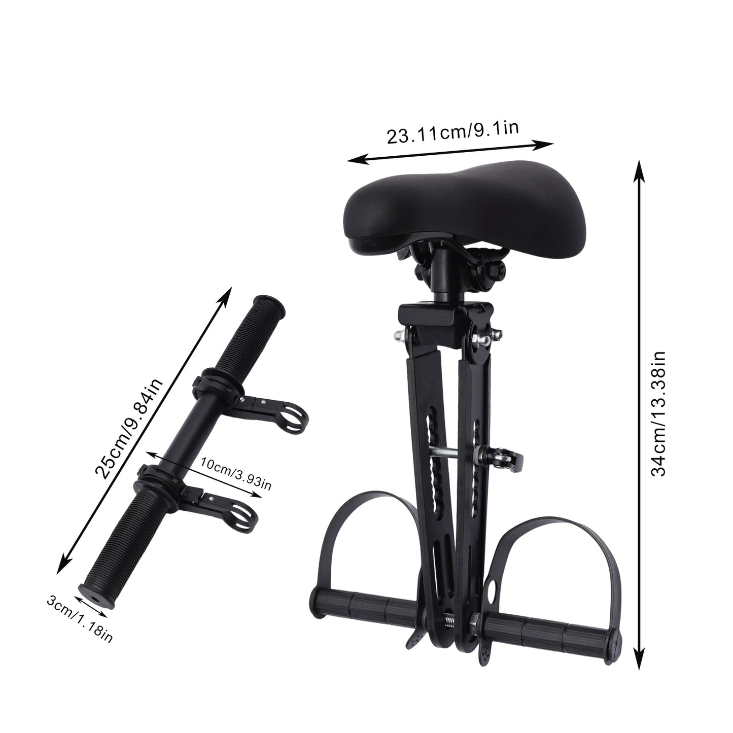 Kids Bike Seat And Handlebar Accessory Combo Pack Mounted