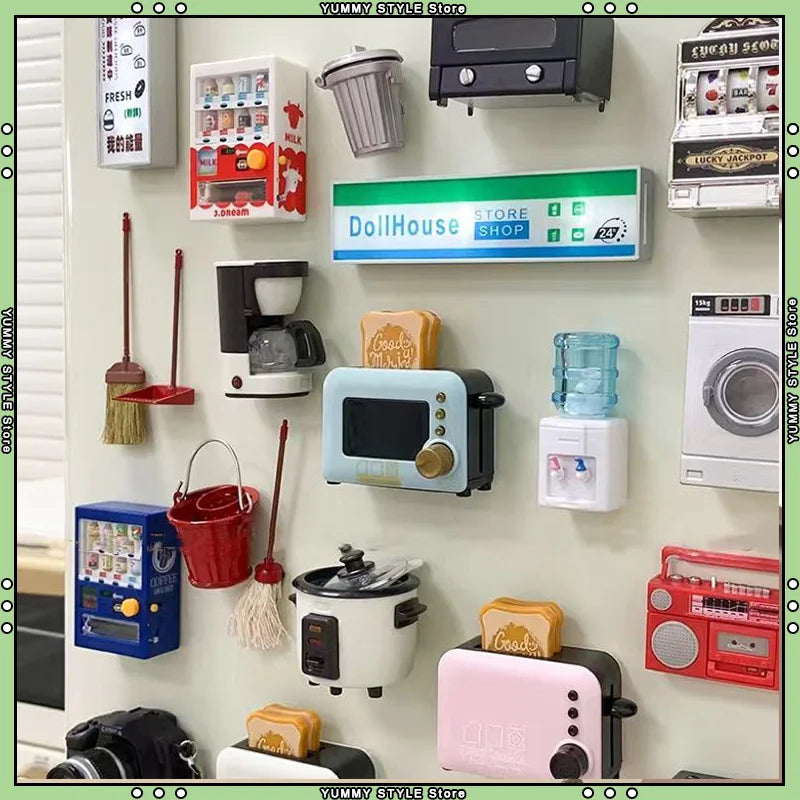 3D Fridge Magnets Simulation Mini Appliance Refrigerator Decor