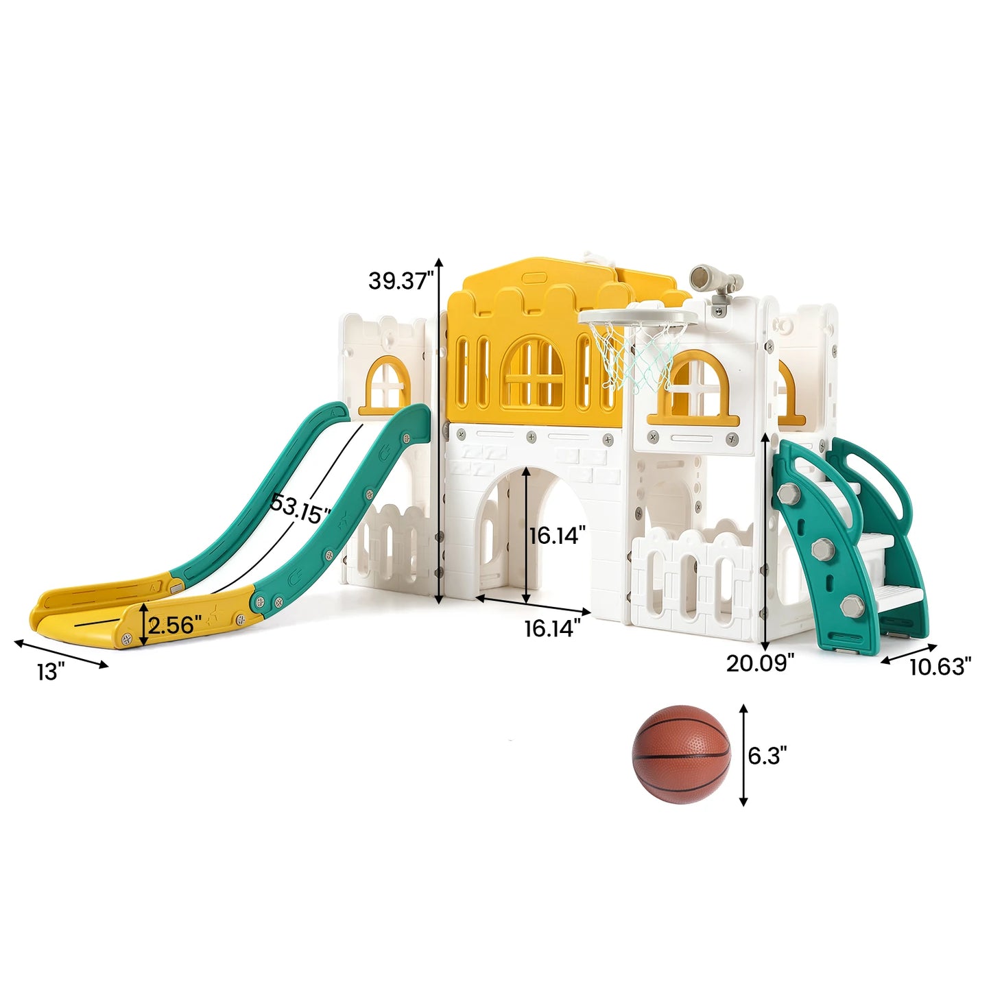 8 In 1 Toddler Slide Indoor Playground With Climber