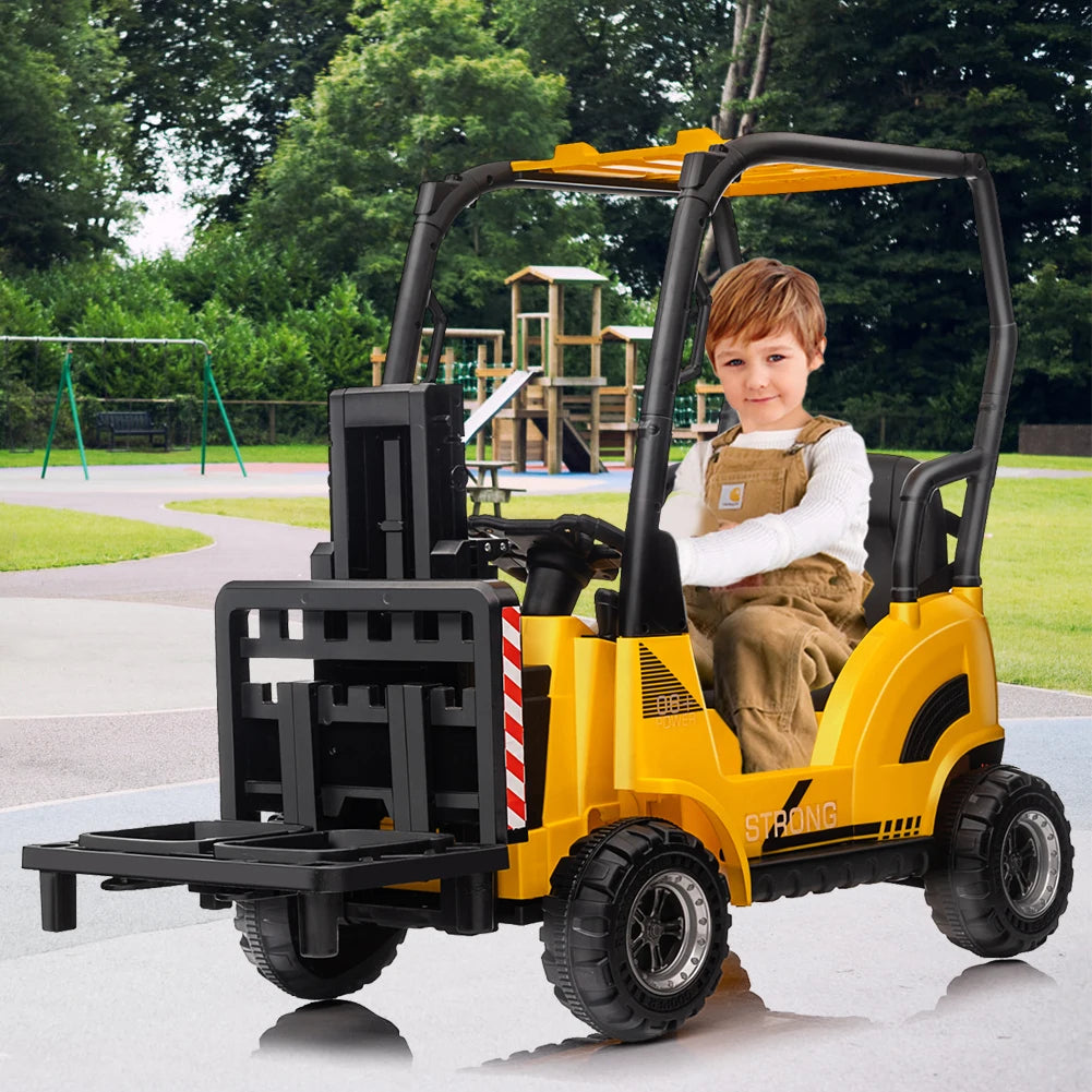 12V Kids Ride On Forklift With Tent Remote Control Music