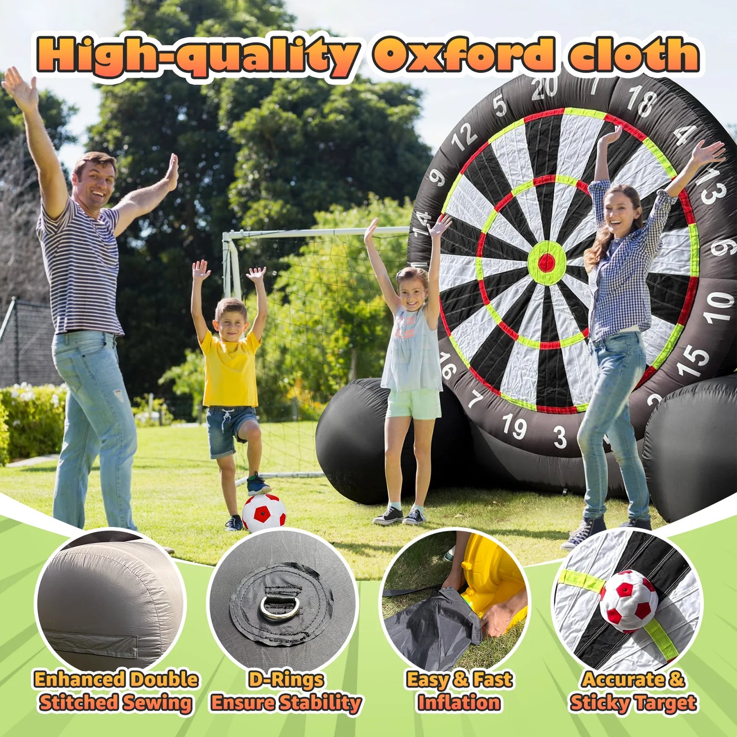 VANCEN Giant Outdoor Inflatable Soccer Darts Set With Blower